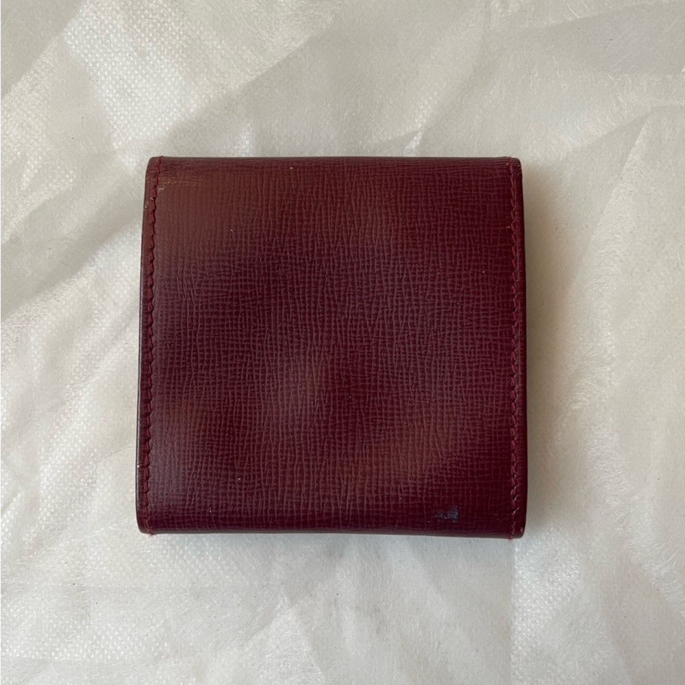 Cartier Leather Coin Purse Snap Jewelry Pouch Bordeaux Gold Hardware Vintage - Picture 6 of 6